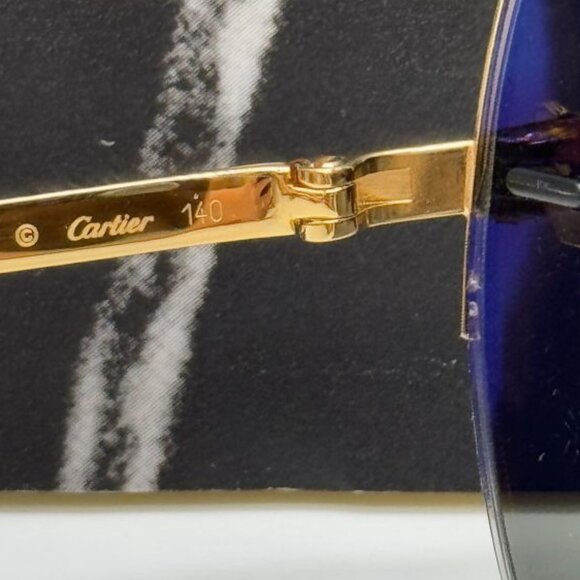 NEW CARTIER SUNGLASSES, ROUND GOLD WOMEN SUNGLASSES CARTIER CT0022S 002 - Picture 11 of 14